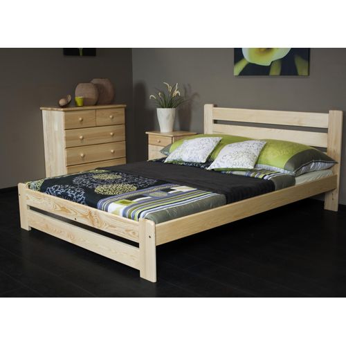 Kinderbett / Jugendbett Kiefer Vollholz massiv natur A24, inkl. Lattenrost - Abmessung 120 x 200 cm
