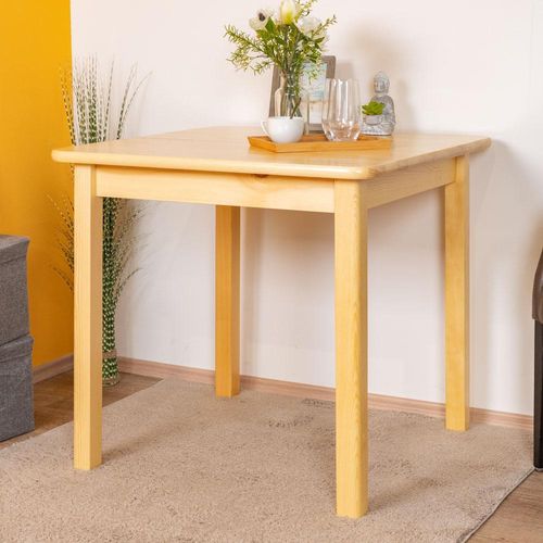 Massivholz Esstisch 80x80 cm Kiefer, Farbe: Natur