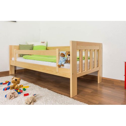 Kinderbett / Juniorbett Kiefer massiv Vollholz natur 95, inkl. Lattenrost - 90 x 200 cm (B x L)