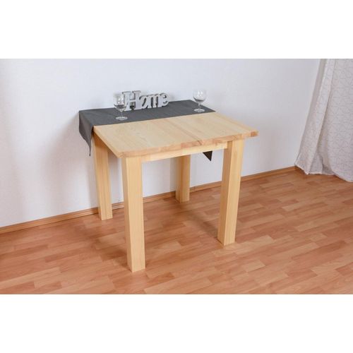 Massivholz Esstisch 80x80 cm Kiefer, Farbe: Natur