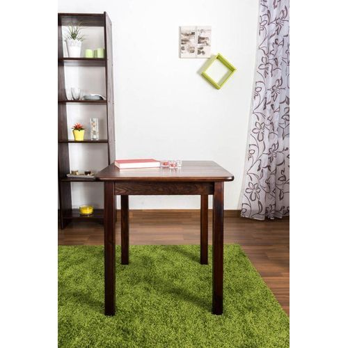 Massivholz Esstisch 70x70 cm Kiefer, Farbe: Nuss