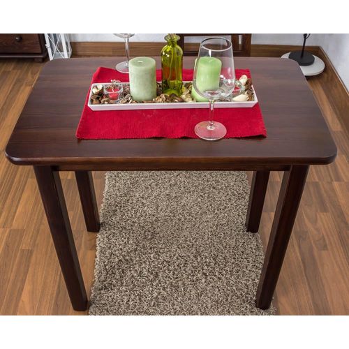 Massivholz Esstisch 80x50 cm Kiefer, Farbe: Nuss