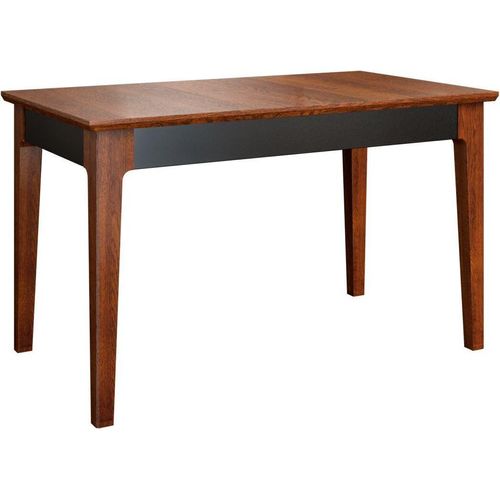 Tisch 130x80 cm Eiche teilmassiv, Ausziehbar auf 220 cm, Farbe: Nuss