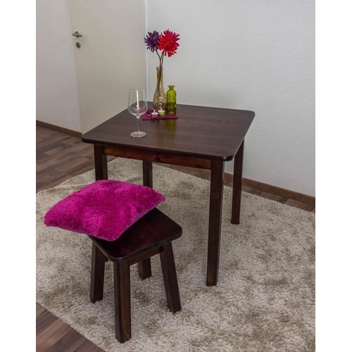 Massivholz Esstisch 75x75 cm Kiefer, Farbe: Nuss