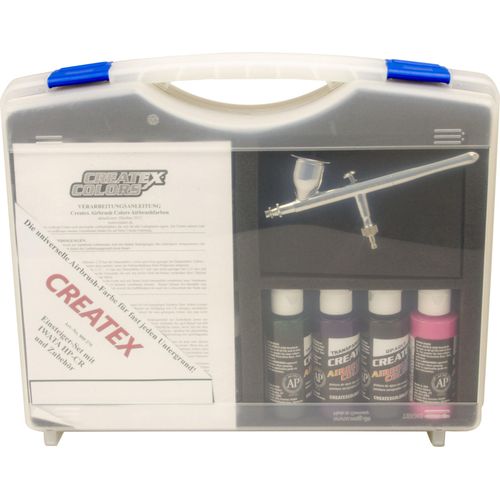 Einsteigerkoffer Airbrushpistole IWATA Revolution HP-CR Createx Airbrush Farben