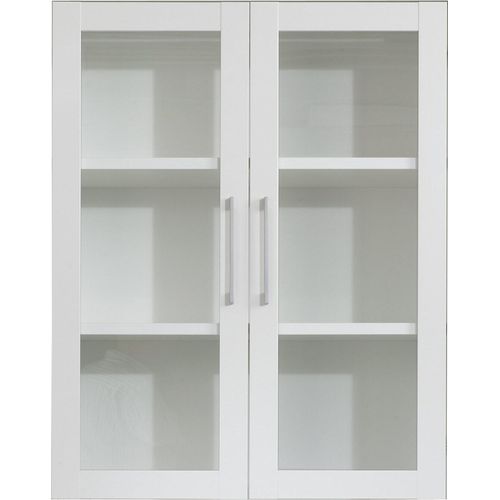 Glastüren-Set - Weiß - Glas - mit Rahmen - 2er Set