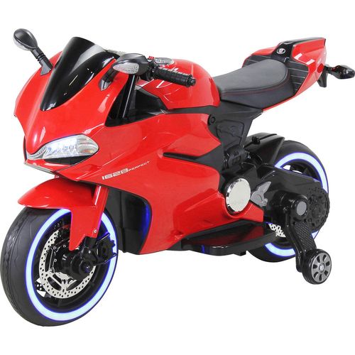 Actionbikes Motors Kinder Elektro Motorrad 1299SS Rot - Kindermotorrad mit Soundmodul - Bremsautomatik - Kinder Fahrzeug elektrisch ab 3 Jahre