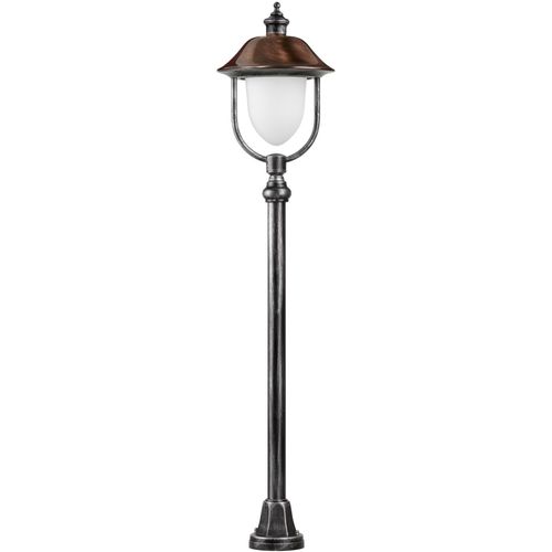 LCD Standleuchte, E27, 100W, schwarz-silber-kupfer (1155)