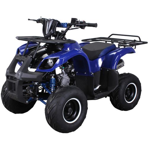 Kinderquad ATV S-8 125 cc Quad | Midiquad - Miniquad - Benzin - Pocket Bike - Pocketquad - Automatik - Not-Aus-Leine - Alarmanlage (Blau)