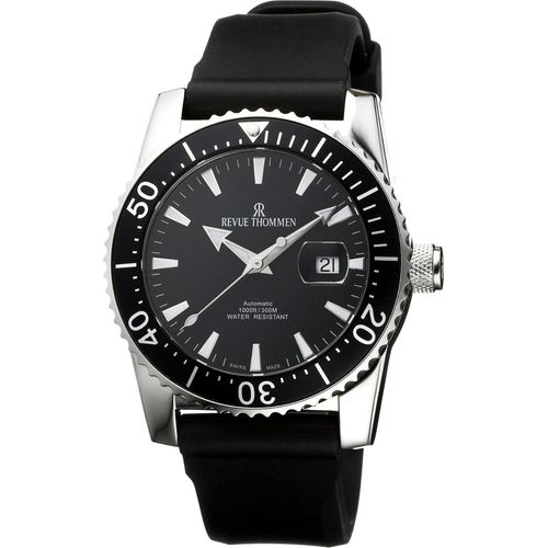 Revue Thommen Herren Armbanduhr Taucheruhr Automatik Werk Kautschukband 17030.2537