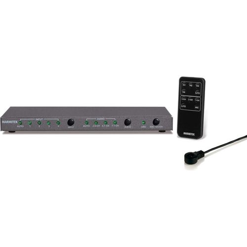 HDMI Switch mit Audio Extractor - Marmitek Connect 621 UHD 2.0 - HDMI 2.0 - 4K60 - HDR - ARC - Digitaler und Analoger Audioausgang - 4 ein/1 aus - automatisch schalten - Toslink - HDCP 2.2 - Ultra HD