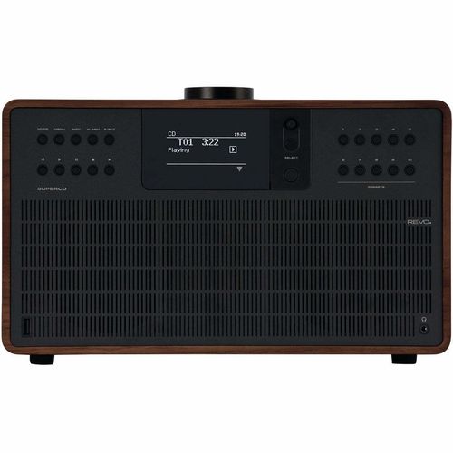 Revo SuperCD Stereo Internetradio mit DAB+, CD u. Multiroom in versch. Varianten Farbe: Walnuss-Schwarz