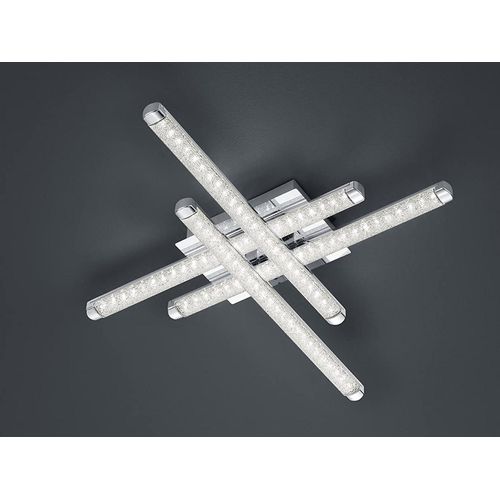 LED Deckenleuchte 4 flammig Kristall Weiß/Chrom 7x50x50cm - R62814100