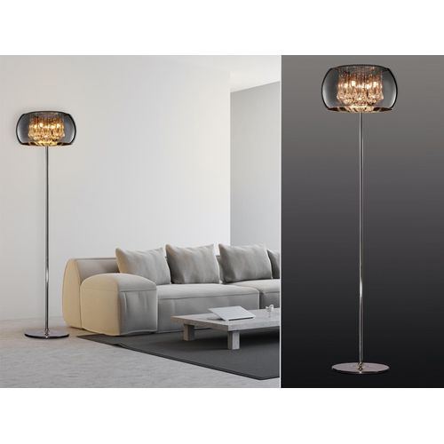 LED Stehleuchte Lampenschirm Rauchglas, Kristall Lampe Wohnzimmer, Schlafzimmer