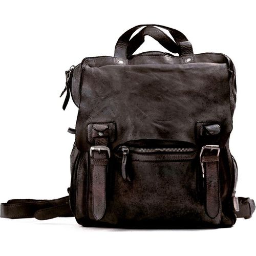 HAROLD'S Leder Freizeitrucksack Rucksack Submarine Backpack Black schwarz