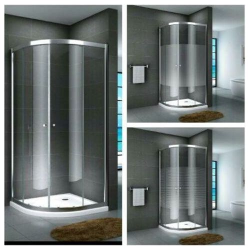 Glasdusche Fulda Set 5 cm 100 cm x 100 cm x 190 cm Gestreift Duschtasse:ohne Duschtasse und Ablauf