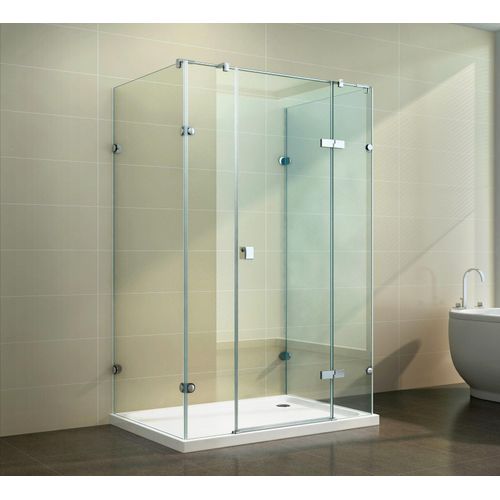 Glasdusche Isar Set Klarglas Größe:140 x 80 x 190 cm Duschtasse:mit Duschtasse und Ablauf