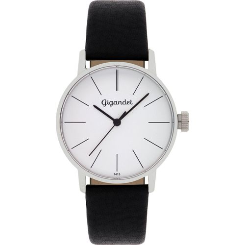 Gigandet Quarzuhr Edelstahl Lederband Silber Minimalism - G43-001