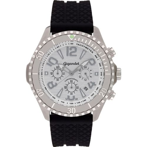 Gigandet Quarzuhr Chronograph Edelstahl Silikonband Silber Aquazone - G23-001