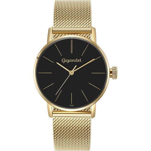 Gigandet Quarzuhr Edelstahl Gold Schwarz Minimalism - G43-023