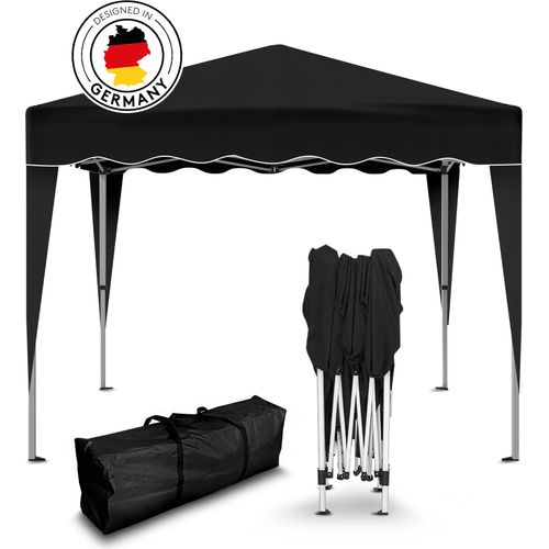 Kronenburg Faltpavillon 3x3m - Wasserfest, UV-Schutz 50+, 0 Seitenteile, schwarz