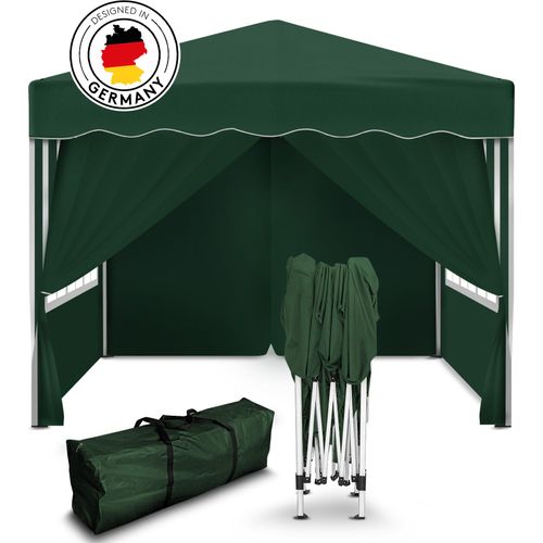 Kronenburg Faltpavillon 3x3m - Wasserfest, UV-Schutz 50+, 4 Seitenteile, grün