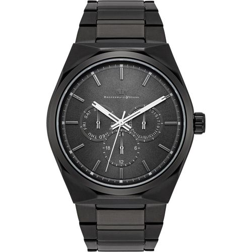 Herren Multifunktionsuhr schwarz Edelstahl schwarz
