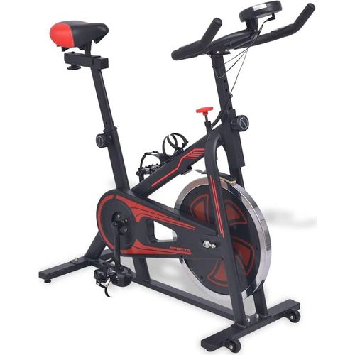 vidaXL Heimtrainer mit Pulsmesser Schwarz und Rot