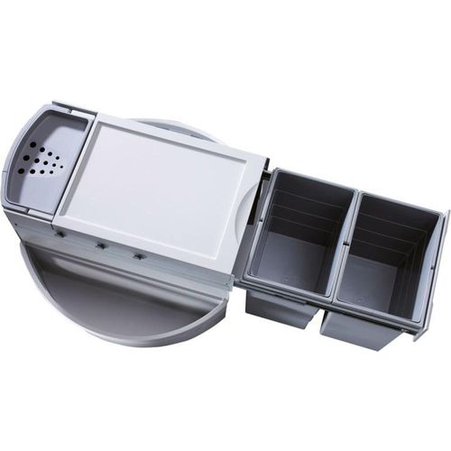 Hailo Rondo 2, Einbaumülleimer Eckschrank 90x90cm, Trennsystem Küche