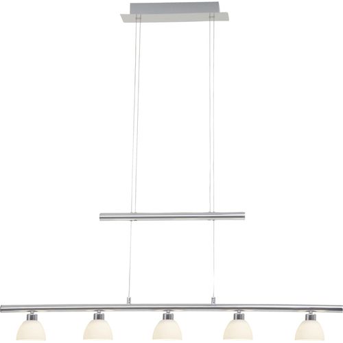 Brilliant Tonja LED Pendelleuchte, 5-fach 26W Warmweiß Chrom Weiß G70573/15