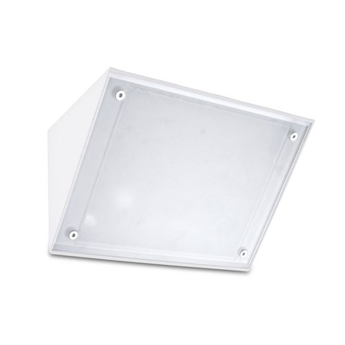 E27 Curie Wandleuchte, Aluminium und Glas, weiß