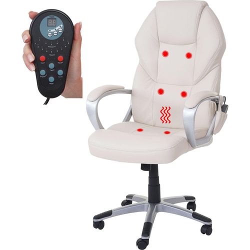 Massage-Bürostuhl HWC-A69, Drehstuhl Chefsessel, Heizfunktion Massagefunktion