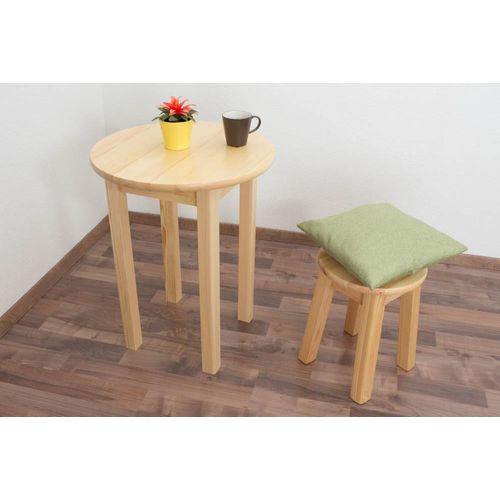 Massivholz Esstisch 60x60 cm Kiefer, Farbe: Natur