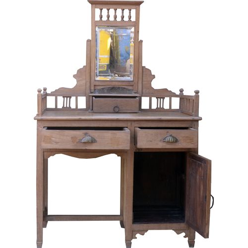 Schminktisch, Ankleide Schrank - Modell 40, Braun, Holz, 150*91*52 cm, Schreibtische & Schreibpulte