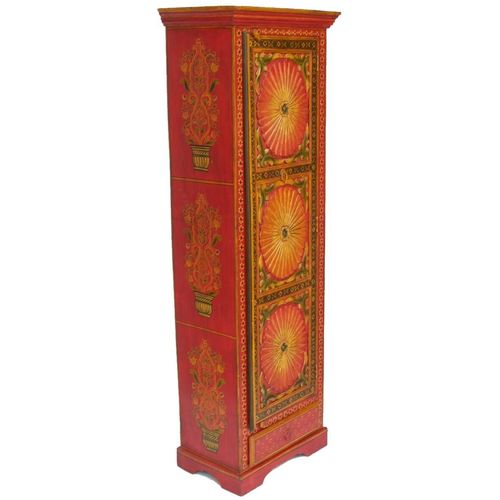Bemalter Schrank, Kleiderschrank, Flurschrank - Modell 6, Rot, Holz, 182*60*38 cm, Schränke & Kleiderschränke