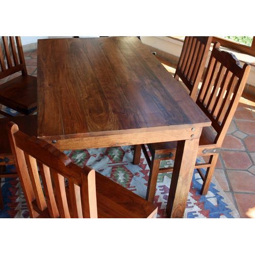 Kolonialstil-Esstisch R509 Hell Ohne Beschlag - Modell 6, Braun, Holz, Länge: 160 cm