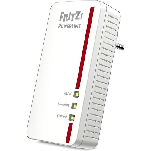 AVM FRITZ!Powerline 1260 Single-Adapter (1.200 MBit/s, WLAN-Access Point), Farbe:Weiß