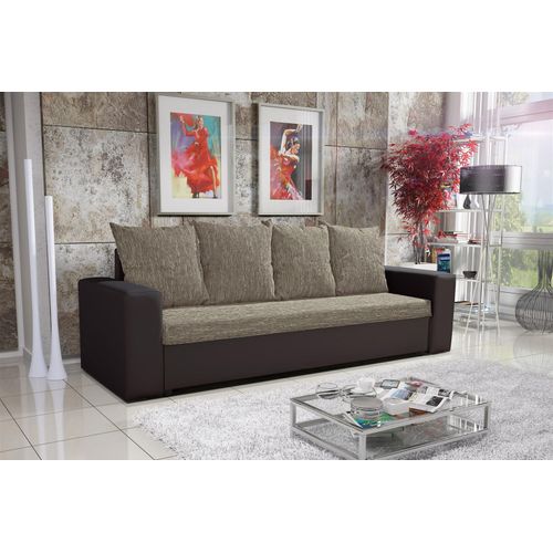 Sofa Schlafsofa inklusive Bettkasten NINA Braun / Cappuccino