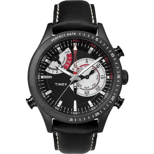 Timex Herren Chronograph Quarzuhr mit Lederarmband TW2P72600