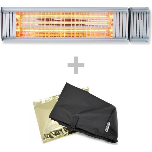 VASNER Appino 20 Infrarot-Heizstrahler silver mit Abdeckhaube AirCape