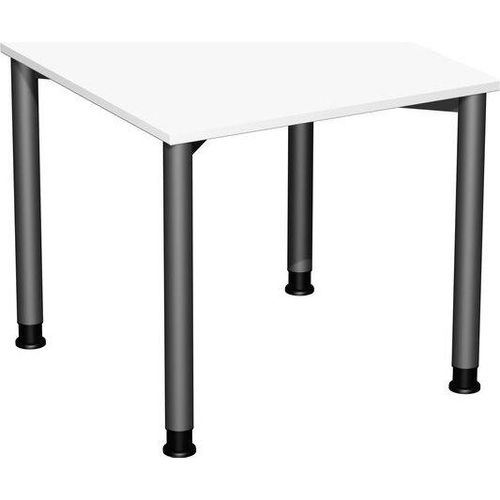 Schreibtisch höhenverstellbar, 800x800x680-800, Weiß/Anthrazit