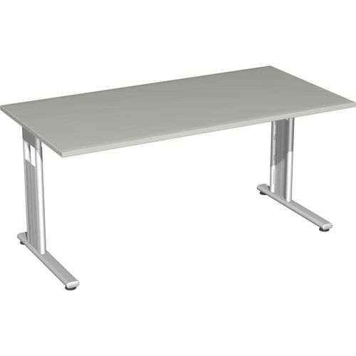 C-Fuß Flex Schreibtisch, gerade, verschiedene Größen und Farben, Farbe Nachbildung:Lichtgrau, Größe Tischplatte:180 x 80 cm