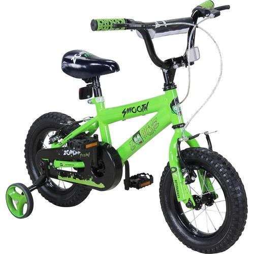 Actionbikes Kinderfahrrad Zombie 12 Zoll | Kinder Fahrrad - V-Brake Bremsen - Kettenschutz - Lenkerschutz - Stützräder - 2-5 Jahre (Grün)