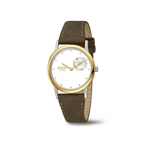 Boccia Titanium Damen Quarz Armbanduhr aus Titan mit Leder Band - 3274-02