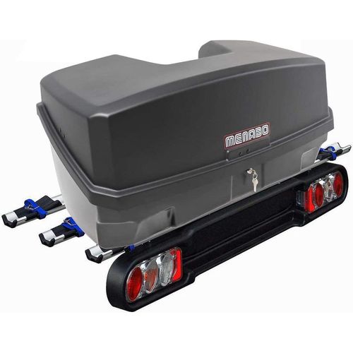 Menabo Kupplungsträger Heckträger Race III für 3 Räder klappbar+Gepäckbox Nekkar