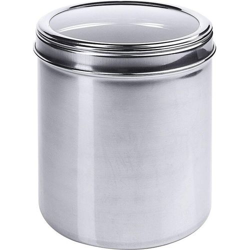 4 Stück Contacto Dose mit Sichtdeckel, Vorratsdose, Vorratsbehälter, 4,5 l, aus Edelstahl, Ø 17,5 cm, Höhe: 21 cm