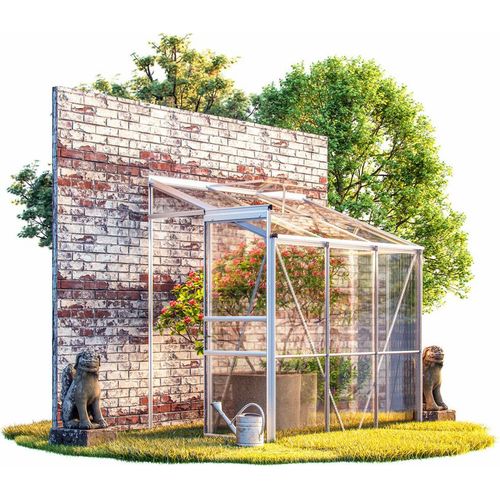 Deuba Beistell Aluminium Gewächshaus | 3,65m³ | 192x127cm | Treibhaus Gartenhaus Frühbeet Pflanzenhaus Aufzucht