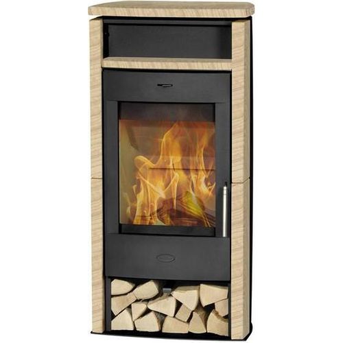 Kaminofen Fireplace Santiago schwarz Sandstein 6kW