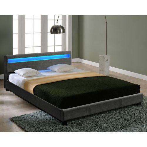 LED Textil Doppelbett Polsterbett 180x200cm Bettgestell Bett Stoff CORIUM