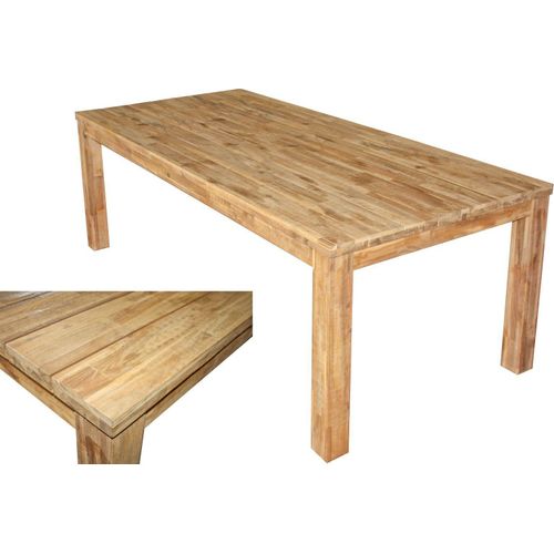 Tisch Küchentisch Esstisch Gartentisch Akazie Holz 220 x 100 cm